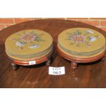A pair of 19th century mahogany framed needlework footstools in clean condition est: £80-£120