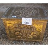 A decorative embossed brass coal box est: £20-£40