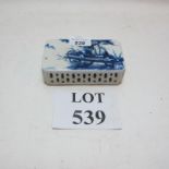A Chinese blue and white paperweight pai