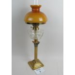 A Victorian brass Corinthian column oil