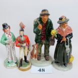 Four figurines to comprise a pair of Cries of London Series;