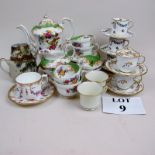 Mixed lot of pretty early 20th century ceramic teaware, including Copeland, Paragon, Japanese,