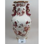 A large Mason's 'Mandalay Red' pattern twin handled vase (53 cm high approx) est: £60-£80