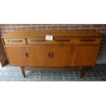An excellent quality retro G-Plan sideboard with three drawers to top over four cupboards to base