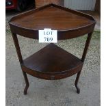 A 19th century mahogany two tier demi side table with a single drawer est: £40-£60