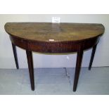 A Georgian oak demi lune side table est: £60-£90