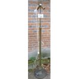 A decorative brass standard lamp with reed column and two light fittings to top (a/f) est: £40-£60