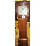 A c1800 oak cased 30 hour long case clock with painted dial signed William Flint,
