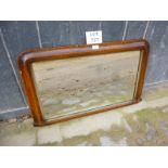 A Victorian walnut over mantle mirror (slightly a/f) est: £30-£50