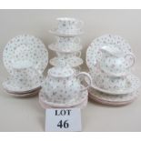 A Queen's fine bone china 'Fleur' pattern approx 32 piece part tea service est: £20-£40 (B20)