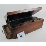 A 19th century fruit-wood writing slope, with fitted interior,