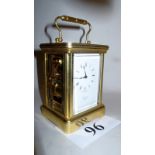 A good quality modern repeater carriage clock by Comitti of London,