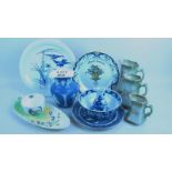 Decorative ceramics, to include a 19th century Jasperware vase, 'Clovelly' Wedgwood bowl, etc,