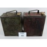 Two vintage Shell Petrol cans,