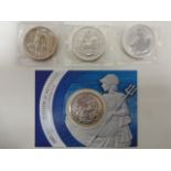 Coins - Four Britannia silver UNC Two Pound 1998,1999,2001 & 2005.