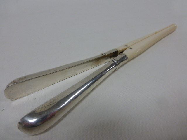 Quality silver mounted ivory glove stretchers hallmarked London 1904, - Image 2 of 3