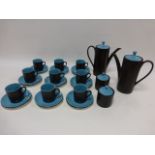 Retro Myott coffee set together with a Sylvac swan and posy holder.