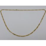 9ct gold 17½" figaro chain necklace, 6.1g.