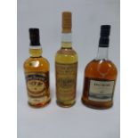 Whisky - Three bottles of Single Malt, Glenmorangie 10 yrs, 70cl, 40% vol, Dalmore 12yrs, one litre,