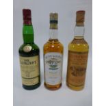 Whisky - Three bottles of Single Malt, Glenmorangie 10 yrs, 75cl, 40% vol, Glenlivet 12yrs, 70cl,