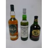 Whisky - Three bottles of Single Malt, Laphroaig 10 yrs, 70cl, 40% vol, Glen Ord 12yrs, one litre,