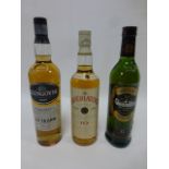 Whisky - Three bottles of Single Malt, Glengoyne 10 yrs, 70cl, 40% vol, Bruichladdich 10yrs, 70cl,
