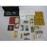 Collection of mixed items including three "Concorde" pen set complete with case & certificate,