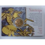 Gold - full Sovereign 2000 UNC in original sealed card sleeve.