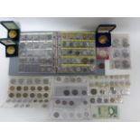 Coins - Bulk lot unsorted World inc GB in album, sleeved & boxed UNC.