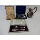 Cased set of six silver teaspoons hallmarked Sheffield 1914, 91.