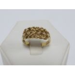 Ladies 9ct gold Keepers ring, size O/P, 3.2g.