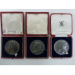 Medals - large size, Silver Queen Victoria Golden Jubilee, silver Edward VII Coronation,