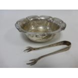 Silver bowl with fluted rim hallmarked Sheffield 1901 by maker Harry Atkin,