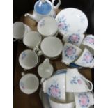 Royal Albert tea and coffee wares - eight teacups, ten saucers, teapot, nine side plates,