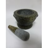 Large granite mortar & pestle.