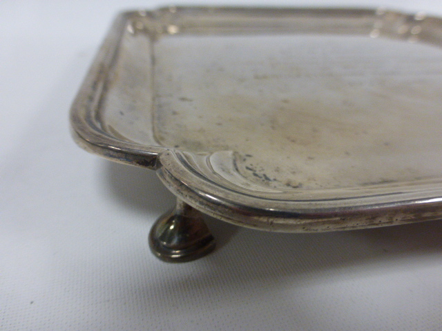 Silver footed salver hallmarked Sheffield 1926, with engraved dedication, 20x20cms, 488g. - Image 3 of 4