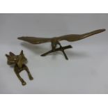 Brass Eagle on a branch and a large size Fox door knocker.