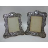 Pair of early 20thC silver photograph frames, hallmarked Chester, by Henry Williamson Ltd, 16.