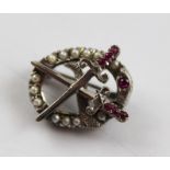 A WHITE METAL "THETA CHI" FRATERNITY BADGE (founded in 1856, one of the, if not, the oldest