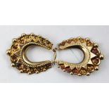 A PAIR OF 9CT GOLD GYPSY EARRINGS, of decorative creole style form, for pierced ears, 4g.