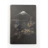 A JAPANESE MIXED METAL ON A BLACK GROUND CIGARETTE/CARD CASE with Mount Fuji decoration, slide