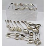 MARY SUMNER A SET OF SIX GEORGE III SILVER FIDDLE PATTERN TEASPOONS with engraved monogram, London