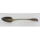 PETER & WILLIAM BATEMAN A GEORGE III SILVER "FIDDLE" PATTERN BASTING SPOON, having engraved crown