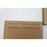 LIONEL EDWARDS "A Leicestershire Sketch Book" 1935, Frontispiece and another seven colour plates, "