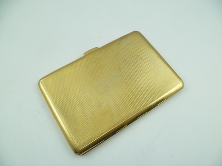 SMITH & BARTLAM A HEAVY ENGINE TURNED SILVER GILT CIGARETTE CASE, 199g. - Image 2 of 4