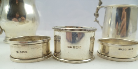 A SELECTION OF SILVER, comprising two Christening mugs, one baluster engraved "Ashley", the other " - Image 4 of 5