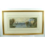 G. SMITH "Warwick Castle" with river in the foreground, a Watercolour painting, signed and