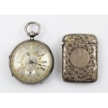 A LATE VICTORIAN SILVER CASED POCKET WATCH, movement engraved "W Best Consett No 15452" Chester