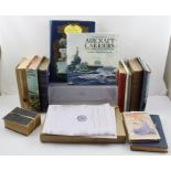 A QUANTITY OF ROYAL NAVY AND MARITIME RELATED VOLUMES includes; "Jane's Fighting Ships 1943-44" by