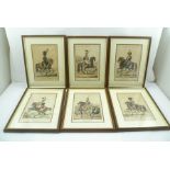 AFTER CANU "Troupes Francaises", a set of six hand coloured engravings of early 19th century cavalry